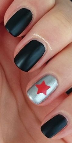 Marvel Nails Designs Easy, Derby Makeup, Soldier Character, Nail Art Simple, Captain America The Winter Soldier