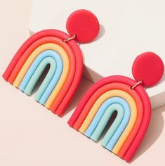 New Rainbow drop earrings polyresin  Beautiful colorful Be aware  ➡️🛑Due to camera light colors might be slightly different Earrings Shein, Polymer Earrings, Rainbow Earrings, Resin Earrings, Jewelry Earrings Hoops, Cute Earrings, Boho Earrings, Polymer Clay Earrings, Earings Piercings