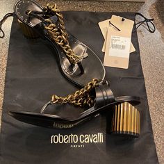 Luxury Sandals By Roberto Cavalli That Have A 55mm Heel And Are Sure To Turn Heads.