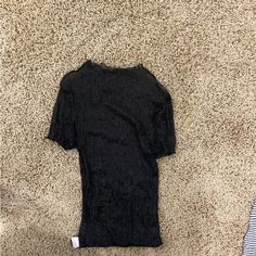 Never Worn. Tag Cut Off Black T-shirt For Fall Party, Black Party T-shirt For Fall, Black Short Sleeve Evening Top, Black Stretch T-shirt For Party, Elegant Black T-shirt For Night Out, Sheer Sparkly Top, Sparkly Top, Tiger Mist, Cut Off