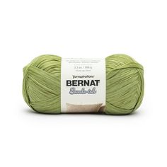 yarn ball in light green, with the label bernat