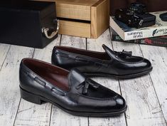 Luxury Masculine Loafers With Round Toe, Luxury Semi-formal Tassel Loafers With Round Toe, Luxury Swift Leather Round Toe Loafers, Luxury Slip-on Oxfords With Tassels, Luxury Slip-on Wingtip Loafers, Bespoke Dress, Bespoke Shoes, Suede Leather Shoes, High Ankle Boots