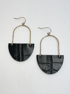 Lightweight. Chic Handmade Leather Jewelry, Chic Handmade Black Earrings, Elegant Black Leather Earrings, Elegant Handmade Earrings For Everyday Use, Chic Black Jewelry For Everyday Use, Chic Black Everyday Jewelry, Dangle Earrings For Everyday Use, Elegant Nickel-free Earrings For Everyday Use, Elegant Everyday Nickel-free Earrings