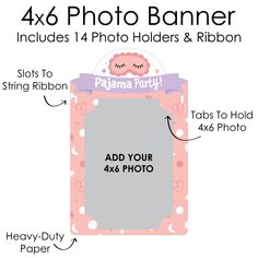 the 4x6 photo banner is shown with instructions for how to put it on