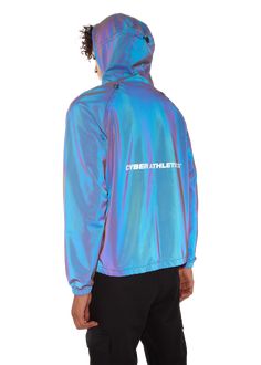 H4X CYBER ATHLETICS REFLECTIVE IRIDESCENT WINDBREAKER Lanyard, Athletic Jacket, Zipper, Knitting