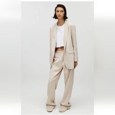 New With Tags Bloggers Favorite! #Cream#Instagram#Ruched#Tiktok# Oversized Cream Blazer For Spring, Elegant Neutral Outerwear With Relaxed Fit, Oversized Neutral Blazer For Spring, Zara Neutral Single-breasted Blazer, Spring Neutral Relaxed Fit Blazer, Zara Oversized Elegant Blazer, Chic Oversized Zara Blazer, Chic Oversized Neutral Blazer, Elegant Oversized Cream Blazer