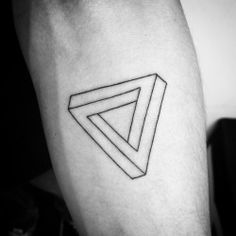 Penrose Tattoo, Impossible Triangle, Penrose Triangle, Sticker Tattoo, Wonderland Tattoo, Triangle Tattoos, Forest Tattoos