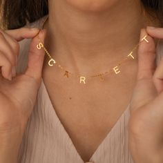 CUSTOM INITIAL NECKLACE  Whether you're treating yourself or surprising a loved one, this personalized name necklace makes a heartfelt and stylish gift. Embrace your personal flair and wear your name with pride. ANTI TARNISH & WATERPROOF LEAD AND NICKEL FREE HYPOALLERGENIC Materials: Stainless Steel  Finish: 18K Gold, Rose Gold, Silver H O W ∙ T O ∙ O R D E R Select options from the drop menu Add to cart and proceed to checkout If needed, submit your personalization through email or etsy message Personalized Gift Charm Necklace With Adjustable Chain, Personalized Adjustable Necklace For Best Friend, Customized Gold Name Necklace In Minimalist Style, Minimalist Adjustable Gold Name Necklace, Dainty Adjustable Customizable Necklace, Customizable Dainty Necklace With Adjustable Fit, Customizable Dainty Adjustable Necklace, Personalized Yellow Gold Necklace For Best Friend, Dainty Charm Necklaces With Names