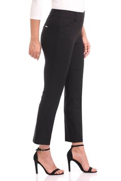 Show off your glamourous footwear with these chic Chino pants that are perfect for putting together professional office attire or just dressing up for a day on the town. These Chino style pants come with a mid-rise fit and slim-straight, trouser inspired leg for a polished look that can be dressed up or down. Pull on styling makes this an easy pant to wear and without the zippers or closures providing a seamless silhouette. And if that wasn’t enough, these Chino pants are made of USDA certified Fitted Trousers For Office Lady, Fitted Trousers Dress Pants For Office Lady, Classic Stretch Work Pants For Office, Tailored Bottoms For Business Casual, Tailored Bottoms For Business Casual Office Lady, Elegant Straight Leg Dress Pants For Office, Formal Ankle-length Office Pants, Elegant Straight-leg Dress Pants For Office, Elegant Career Trousers