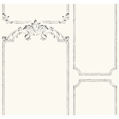 a drawing of a wall with an ornate design on the top and bottom half of it