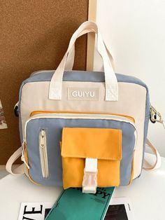 Bag For Love - Colorblock Release Buckle Decor Backpack - Women Backpacks Product Description Color Blue Strap Type Adjustable Strap Type Double Handle Pattern Type Colorblock Style Fashionable Bag Size Medium Quantity 1 piece Type Functional Backpack Composition 100% Nylon Material Nylon Size Chart INCH CM Size Bag Width Bag Height Bag Length Strap Length one-size 2.8 10.6 12.2 39.4 Size Bag Width Bag Height Bag Length Strap Length one-size 7 27 31 100 Similar Products h2 { text-align: center; Blue Square School Bag, Blue Square Shoulder Bag For School, Blue Student Bag With Zipper Pocket, Blue Rectangular Shoulder Bag For Back To School, Blue Color Block Bag For Everyday Use, Blue Color Block Bags For Everyday Use, Blue Color Block Everyday Bags, Blue Color Block Bags For Daily Use, Blue School Satchel With Zipper Pocket