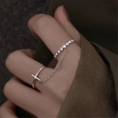 Cross Rings, Y2k Rings, Chain Rings, Gothic Cross, Ring Trends, Knuckle Rings, Cross Ring, Finger Rings, Unisex Accessories