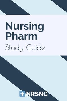 the nursing pharmm study guide is shown in blue and white with black diagonal stripes