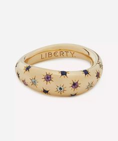 Rainbow Ring, Amethyst Stones, Rainbow Rings, Liberty London, Aquamarine Stone, Star Ring, Engraved Logo