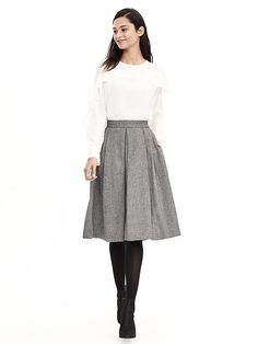 Tweed Midi Skirt | Banana Republic Tweed Midi Skirt, Gray Texture, Professional Skirt, Fashion 30s, Fashion Dresses Formal, Womens Professional Fashion, Healthy Dinner Recipes For Two, Dinner Recipes For Two, Recipes For Two