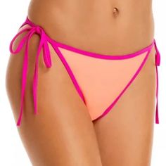 Nwt Ramy Brook Bikini Lesia String Bikini Bottoms Color Block Pink/Flamingo Size Large The Multi Tonal Layer Adds An Unexpected Flourish To These Bikini Bottoms That Tie At The Waist. Lined Fits True To Size. See Pictures For Sizing Pink Color Block Stretch Swimwear, Pink Color Block Swimwear For Beachwear, Pink Color Block Beachwear Swimwear, Beach Swimwear Color Block Stretch, Stretch Color Block Swimwear For Beach, Pink Color Block Swimwear For Pool, Pink Color Block Swimwear For Beach Party, Pink Poolside Tankini With Tie-side Bottom, Pink Beachy Tankini For Poolside