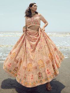 Buy magnificent peach georgette embroidered lehenga choli for celebrating upcoming diwali festival celebration. Shop this impressive lehenga choli which comes with georgette blouse and georgette dupatta. Wedding Sharara, Peach Lehenga, Wedding Lehenga Choli, Lehenga Fabric, Party Wear Gown, Georgette Dupatta, Lehenga Online, Choli Designs, Lehenga Choli Online