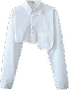 Trendy White Collared Cropped Shirt, White Cotton Cropped Shirt For Spring, White Cotton Cropped Shirt With Button Closure, White Cotton Cropped Long Sleeve Shirt, White Cotton Long Sleeve Cropped Shirt, White Long Sleeve Cropped Cotton Shirt, Fitted White Cropped Shirt With Buttons, Summer Long Sleeve Cropped Shirt With Buttons, Trendy White Long Sleeve Cropped Shirt