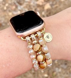 "PLEASE read ENTIRE listing BEFORE purchasing These gorgeous custom watch bands are the perfect arm candy for your Apple Watch! Choose your color scheme and you're ready to rock your arm stack, watch in tow! Made with high quality beads and glass cubes, these bands are great for dressing up your Apple Watch! MEASUREMENTS: *These bands fit 38mm, 40mm, and 41mm Apple Watch faces ONLY and are ONE SIZE to fit an average sized wrist. *I do NOT offer custom sizes, so be absolutely sure that this band Adjustable Apple Watch Band With Extender As Gift, Beaded Watches Bracelet, Arm Stack, Custom Apple Watch Bands, Stacked Beaded Bracelets, Beaded Watches, Engraved Bangle, Glass Cube, Apple Watch Bands Leather