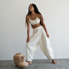 Australian Clothing, Natural Linen Dress, Sack Dress, Dance Outfits Practice, Yoga Outfit, Relax Pants, Practice Outfits, Bali Fashion