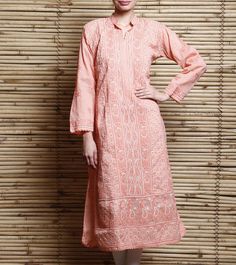 Peach Cotton Noorie Kurta With Chikankari | Indian Artizans  #ShopNow #InstaFashion #InstaShop #InstaIndian #IndianArtizans #InstaEthnic #Ethnic #InstaStyle #Fashion #Collection #BuyNow #Garments #EthnicFiesta #OnlineShopping