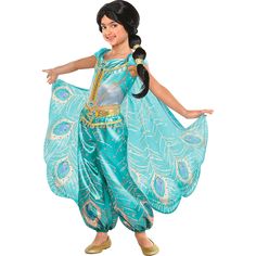 Child Jasmine Whole New World Costume - Aladdin | Party City Jasmine Costume Kids, Jasmine Halloween Costume, Aladdin Et Jasmine, Aladdin Party, Aladdin Costume, Princess Jasmine Costume, Video Game Costumes, Disney Princess Costumes, Aladdin Jasmine