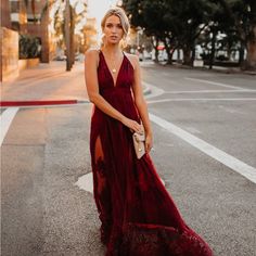 Fits True To Size V-neck Lace Evening Dress For Prom Season, V-neck Lace Prom Gown, Red V-neck Evening Dress For Prom, Chic V-neck Wedding Evening Dress, Chic V-neck Prom Gown, Summer Wedding V-neck Floor-length Dress, Summer Prom V-neck Gown, Summer Gala V-neck Gown, Summer V-neck Gala Gown