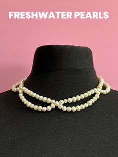 Vintage cream genuine freshwater pearl choker necklace 48cm Formal Pearl White Choker Necklace, Formal Pearl White Choker With Pearl Drop, Formal Pearl White Pearl Drop Choker, Formal Pearl Choker Necklace, Classic Formal Pearl Choker Necklace, Formal Pearl Drop Choker, Delicate Single Strand Choker Jewelry, Formal Pearl Choker With Pearl Drop, Pearl White Single Strand Choker Necklace