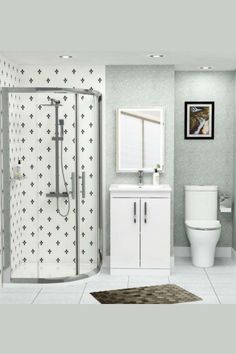 800mm Quadrant Shower Enclosure Suite With Breeze Rimless Toilet & Vanity Sink Unit Bathroom Shower Enclosures, Toilet Vanity, Stone Shower, Double Sliding Doors, Sink Units, Bathroom Smells