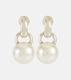 Everyday sterling silver and crystal pearl drop earrings in white - Sophie Buhai | Mytheresa