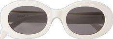 White Acetate Cat Eye Sunglasses, White Acetate Sunglasses With Tinted Lenses, Trendy White Acetate Sunglasses, White Acetate Sunglasses With Gradient Lenses, White Acetate Sunglasses With Uv Protection, White Round Frame Sunglasses With Gradient Lenses, Modern White Round Frame Sunglasses, White Uv Protection Round Frame Sunglasses, Classic White Round Frame Sunglasses