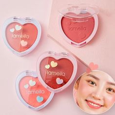 Heart Blush Makeup, Bright Makeup, Matte Blush, Cheek Tint, Mineral Powder, Natural Cream