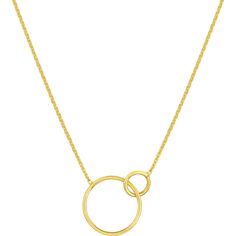 Olas d'Oro 18 Necklace - 14K Yellow Gold Interlocking Open Circles Pendant Necklace Circles Design, Circle Pendant Necklace, Tennis Necklace, Circle Design, Circle Pendant, Metal Necklaces, Eternity Bands, Estate Jewelry, Spring Rings