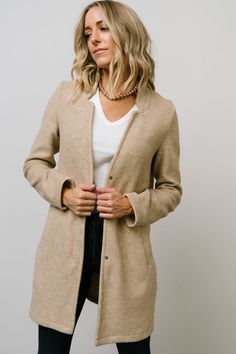 Knoll Notch Jacket | Oatmeal - Baltic Born Baltic Born, Fall Capsule Wardrobe, Oatmeal Color, Pretty Colors, Cute Jackets, Notch Collar, Oversized Cardigan, Mom Outfits, Cup Size