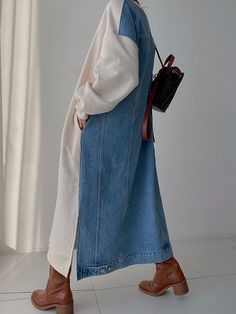 Ropa Upcycling, Looks Jeans, Mode Abaya, Modest Fashion Outfits, Abayas Fashion, Mode Hijab, Denim Design, Mode Inspiration, Fesyen Wanita