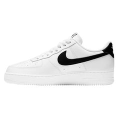 Men's Nike Air Force 1 '07 White/Black Size: 10.  Color: Multicolor.  Gender: male.  Age Group: adult. Nike Mens Tennis Shoes, Nike Air Monarch Iv, Nike Air Max Ltd, Beaverton Oregon, Nike Sneakers Mens, Nike Air Monarch, Nike Casual, Mens Slip On Shoes, Reebok Royal