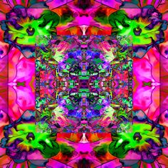 an image of a colorful kaleite design in pink, green and yellow colors