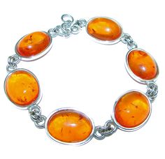 Handmade Unique 925 Sterling Silver bracelet with unique one of a kind Amber,  22.50 grams of marvelous handcrafted jewelry design. Only one piece availble ready to ship! It's unique worldwide bracelet - simply piece of art in world of fine jewelry. Beautiful BALTIC  Amber .925 Sterling Silver handcrafted  Bracelet  BRACELET DETAILS: Weight: 22.50g; Material: Sterling Silver; Main stone: Amber; Width (widest section): 3/4 inch; Inner circumference: 7-8 inch; Clasp: Lobster-claw labs; Stamp / Mar Luxury Amber Bracelet For Gift, Luxury Handmade Amber Jewelry, Luxury Amber Necklaces Fine Jewelry, Unique Silver Bracelet With Cabochon, Sterling Silver Cabochon Bracelets As Gifts, Sterling Silver Bangle Bracelets With Cabochon, Handmade Oval Sterling Silver Spiritual Bracelet, Handmade Sterling Silver Spiritual Bracelet, Handmade Spiritual Oval Sterling Silver Bracelet