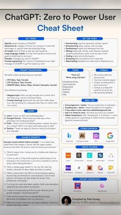 a computer user's info sheet with the text chatp zero to power user