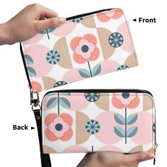 Introducing our Scandinavian Pink And Blue Floral Designer Wallet Wristlet! With its eye-catching floral design and functional wristlet, this wallet is both stylish and practical. Perfect for on-the-go fashionistas who want to add a touch of whimsy to their accessories. (Limited supply, get yours now!) This PU Leather Wallet, exquisitely crafted for the modern sophisticate. Impeccably designed with premium PU leather, it boasts ample space for your phone, cash, and cards. Available in sleek blac Trendy Wallets For Daily Use In Spring, Trendy Spring Wallets Perfect For Gifts, Rectangular Wristlet For Daily Use In Spring, Spring Travel Wristlet With Zipper Closure, Rectangular Wristlet For Spring Gift, Rectangular Wristlet As Spring Gift, Rectangular Wristlet Gift For Spring, Spring Rectangular Wristlet For Daily Use, Spring Clutch Wallet For Daily Use