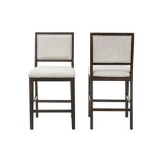 two chairs sitting next to each other on a white background