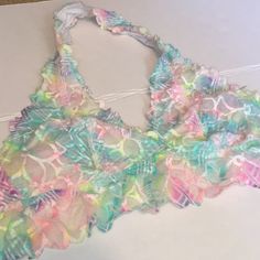 Really Cute Pink Bralette! Too Small For Me, Nwot Fits Sizes Aa-C Perfect For Summer Summer Multicolor Bra, Pink Bra For Spring Vacation, Multicolor Beach Bra For Spring, Pink Bra For Beach In Spring, Spring Halter Neck Bra, Pink Bralette, Cute Pink, Victoria's Secret Pink, Secret Pink