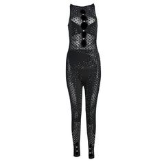 This Lori Rhinestone Mesh Jumpsuit is designed for style and comfort. Its intricate mesh design is adorned with precision-cut rhinestones for a glamorous look that won’t go unnoticed. Crafted from breathable fabric, this jumpsuit is perfect for standing out at your next event. Material: Polyester Fabric Type: Polyester Pattern: Pencil Pants Thickness: STANDARD Item Type: Jumpsuits Length: Ankle-Length Pants Summer Embellished Fitted Jumpsuits And Rompers, Glamorous Evening Jumpsuits And Rompers With Rhinestones, Elegant Club Bodysuit With Rhinestones, Elegant Embellished Fitted Bodysuit, Elegant Rhinestone Bodysuit For Club, Elegant Fitted Jumpsuit With Rhinestones, Elegant Bodysuit With Rhinestones For Club, Elegant Rhinestone Jumpsuits For Night Out, Glamorous Fitted Embellished Bodysuit