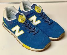 Shoes are in excellent condition, appearing to have been worn minimally. and cared for properly, given overall clean condition and lack of significant wear. Please note shoes are sold without insoles. Sold as pictured. New Balance 574, Grand Rapids Mi, New Balance Men, Retro Vintage Style, Comfortable Sneakers, Mens Shoes Boots, Running Shoes Sneakers, Grand Rapids, Blue Suede