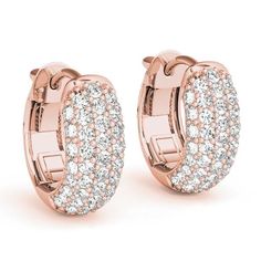 rose gold diamond huggie earrings Edelweiss Jewelry, Pave Diamond Earrings, Diamond Huggie Earrings, Diamond Decorations, Diamond Huggies, Huggie Earring, Diamond Hoop Earrings, Huggie Earrings, Opal Earrings