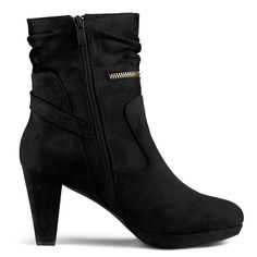 These high ankle boots feature a chunky heel, round-toe style finished with zipper closure for a bit of eye-catching movement every time you take a step. With a heel height of 3 3/8 inches, a shaft height of 6 1/9 inches (approx), and a platform height of 3/5 inches (approx), these boots offer the perfect fit for any foot size. You can pair it with shorts and dresses for a charming look. Boots Mid Calf, High Ankle Boots, Womens Chunky Heels, Stylish Boots, Platform High Heels, Accessories Bags, Dress For Short Women, Calf Boots, Designer Boots