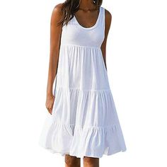 About Summer Spring Dresses for Women 2022 Beach Dress: Features:Beach Dresses for Women Casual Summer, Women's Casual Summer Tank Dresses Sleeveless Knee Length Pleated Sun Dresses Casual Loose U Neck Dresses If you want a unique pattern in your everyday wardrobe, this summer dress is the exact piece you need! The simple silhouette is casual chic and never out of date. It will be a perfect gift for your mama, auntie, grandma, or your best friends! Occasion:This plus size dresses is pretty great Bare Back Dress, Womens Holiday Fashion, Split Dress Thigh, Womens Beach Dresses, Plus Size Summer Casual, Vacation Dresses Beach, Sun Dress Casual, Summer Tank Dress, Plus Size Summer Dresses