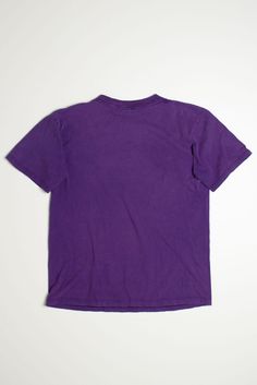 Size: Medium Brand: M.J. Soffe Color: Purple Material: Cotton Made In: USA Length: 25 Chest Width: 19 Vintage Condition Notes: - Item is generally in good condition. Like all vintage clothing, it shows some signs of wear, but there are no outstanding flaws. Vintage Purple Relaxed Fit Tops, Purple Soft-washed Crew Neck T-shirt, Soft-washed Purple Crew Neck T-shirt, Soft-washed Cotton Vintage T-shirt, Purple Short Sleeve 90s T-shirt, 90s Style Purple Short Sleeve T-shirt, Vintage Purple Cotton T-shirt, Vintage Soft-washed Short Sleeve T-shirt, K State