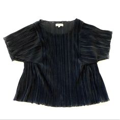 Accordian Pleats Throughout And A Forgiving Fit Make This Perfect Top For Dinner Parties ;) Never Worn But Missing Tags Spring Black Pleated Tops, Black Pleated Tops For Spring, Black Pleated Blouse For Spring, Chic Black Pleated Top, Black Pleated Summer Tops, Black Pleated Tops For Summer, Madewell Top, Dinner Parties, Dinner Party