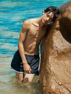 Composition : FABRIC : NYLON 100% MESH LINING : NYLON 80% / SPANDEX 20%color : navyCountry of Origin : Republic of Korea Boys Swimming Aesthetic, Men Aesthetics, Men Swimming, Surfer Boy Style, Beach Outfit Men, Male Pose, Mens Onesie, Surfer Boy, Male Pose Reference